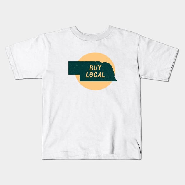 Buy Local Nebraska Vintage Kids T-Shirt by Commykaze